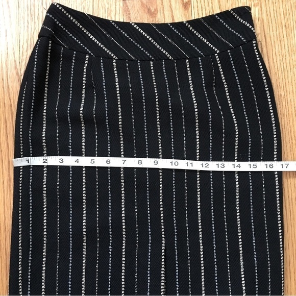 Vintage 90's Jinkaieng Black Metallic Wool Blend Straight Pencil Skirt - Picture 7 of 16